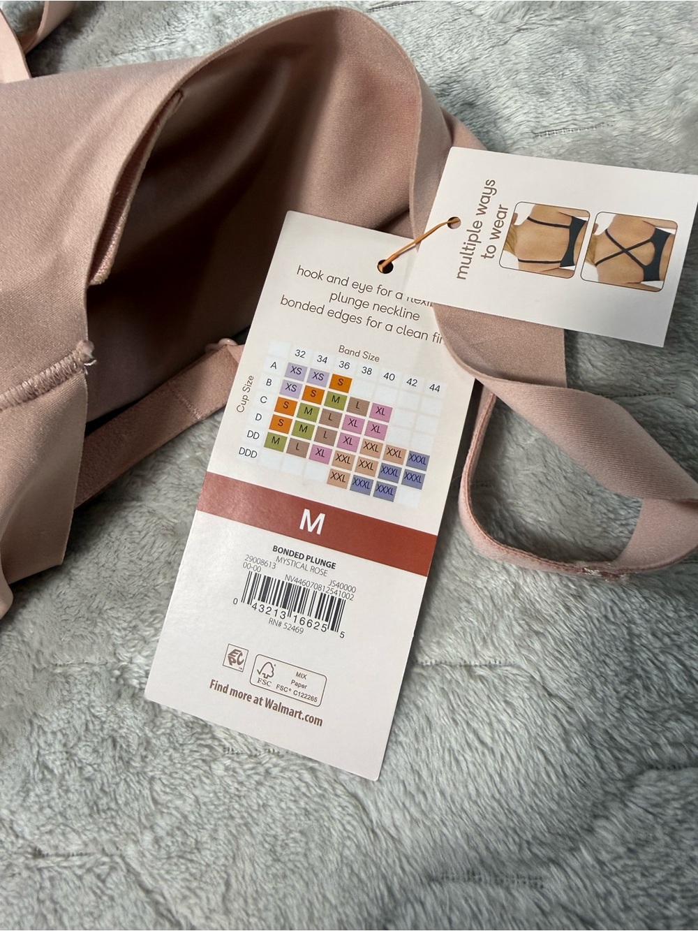 Joyspun Bonded Plunge Bralette Medium Mystical Rose Wirefree NWT - Picture 7 of 8